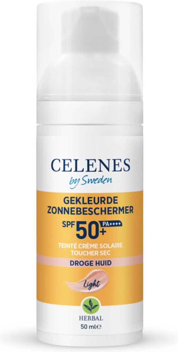 Celenes Herbal Dry Touch Zonnefluïde Getint SPF 50 - 3 x 50 ml - Voordeelverpakking