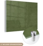 MuchoWow® Glasschilderij 120x90 cm - Schilderij acrylglas - Leer - Groen - Dieren - Foto op glas - Schilderijen