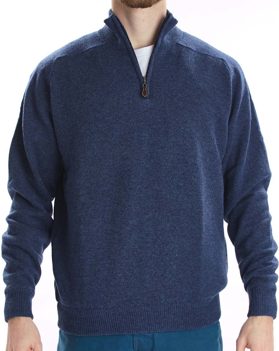 Osborne Knitwear Trui met rits heren - Lamswollen schipperstrui heren - sweater heren met rits - Rhapsody - XL
