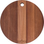 Bowls and Dishes Pure Walnut Wood | Duurzaam | Borrelplank rond met gat Ø 24 x 2 cm - walnoot hout - Vaderdag tip!