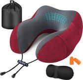 Comfortabel Reiskussen voor Volwassenen - Lichtgewicht en Ergonomisch Ontwerp - Ideaal voor Onderweg - Grijze Neutrale Kleur