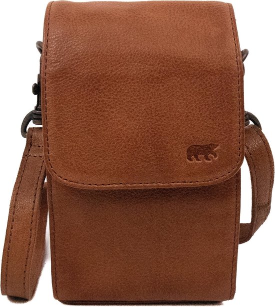 Bear Design Robbie 2.0 Sac à bandoulière en cuir / Sac à bandoulière - Cognac