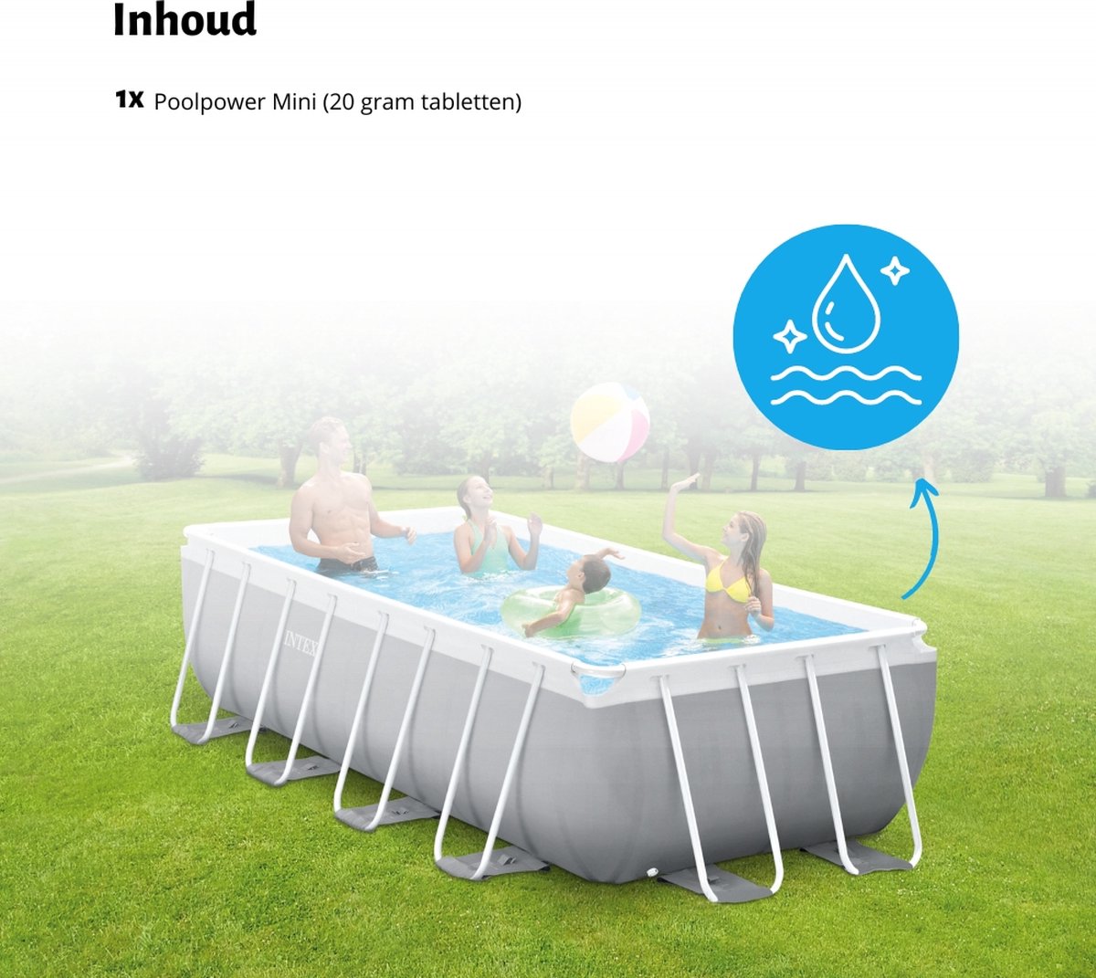 Intex Rechthoekig Frame Zwembad - 260 x 160 x 65 cm - Blauw - Inclusief Zwembadfilterpomp - Chloor - Ladder – foto 7