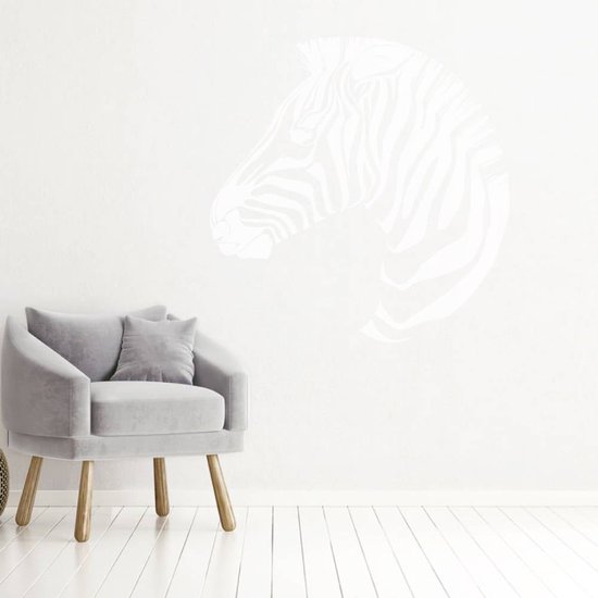 Muursticker Zebra - Zwart - 80 x 80 cm - Muursticker4Sale