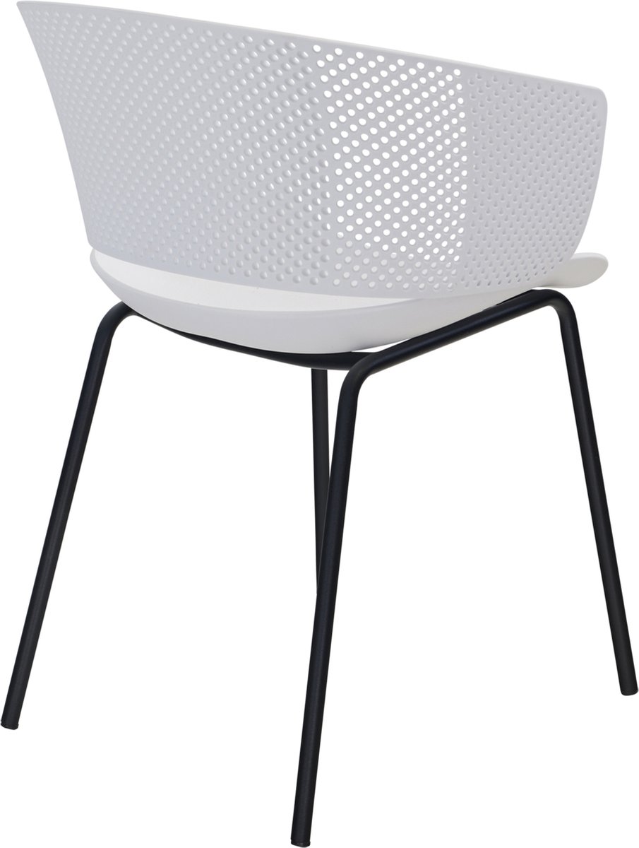 Lesli Living Chaise bistrot Lille - Blanc - 56x45∕55x79cm - Set de 4
