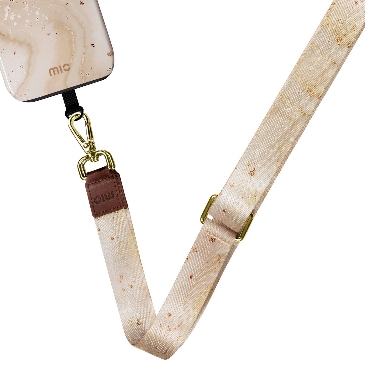 Mio by Mobilize Nylon Universeel Telefoonkoord Verstelbaar - Gold Marble