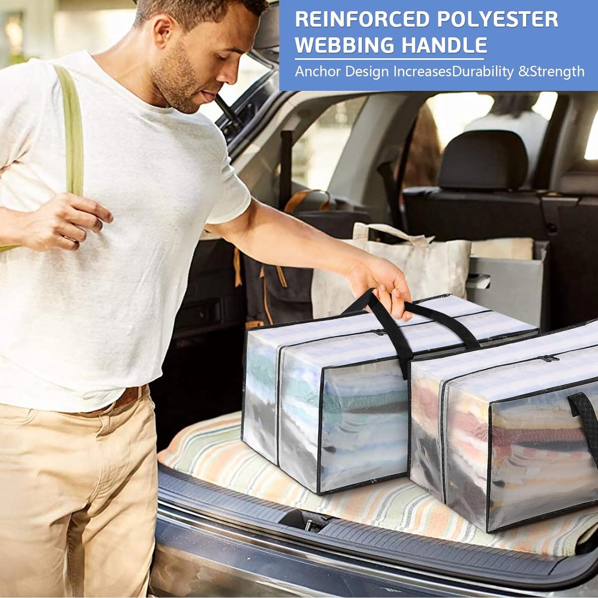 4 Grands Sacs De Déménagement, Poignées Et Fermetures éclair Solides