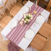 Tafelloper oudroze chiffon tafelloper bruiloft stof voor eetkamer party vakantie decoratie 300 x 75 cm