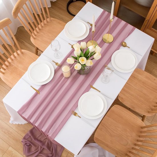 Tafelloper Lente, modern, afwasbaar, linnenlook, waterafstotend, voor eetkamer, feestje, vakantie, decoratie (mintgroen, 40 x 240 cm
