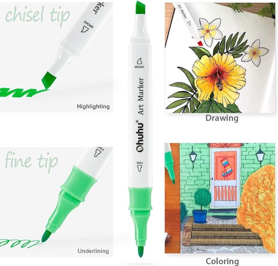 Ohuhu Alcohol based Art marker Brush & chisel - P2 Light Violet | Be Creative Shop