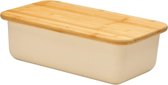 Broodtrommel deksel als snijplank - broodmand bamboe crème 40 x 23 x 135 cm bread box