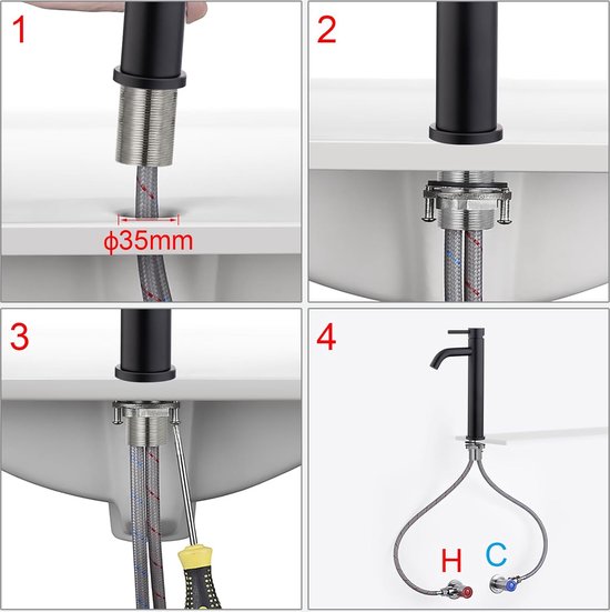 HanCrobiyx Kraan Badkamer Hoog, Wastafelkraan voor Opzetwastafel Kraan Badkamer, Wastafel Kraan Mengkraan voor Koud & Warm Water, Uitloop Hoogte 194 mm, Chroom