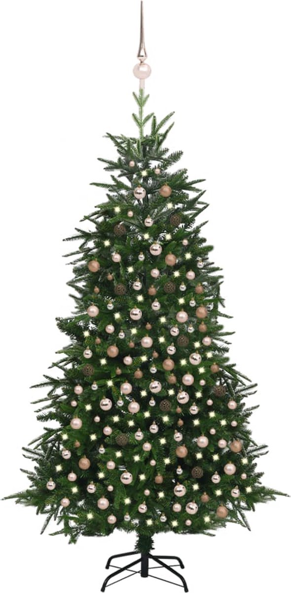 Prolenta Premium - Kunstkerstboom met LED's en kerstballen 240 cm PVC en PE groen