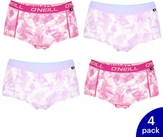 4-Pack O'Neill Dames Shorty Tie Dye Ondergoed 800792 - Paars / Roze - Maat XL