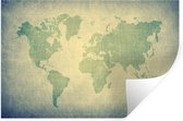 Muurstickers - Sticker Folie - Wereldkaart - Wereldbol - Groen - Kids - Jongens - Meid - 90x60 cm - Plakfolie - Muurstickers Kinderkamer - Zelfklevend Behang - Zelfklevend behangpapier - Stickerfolie