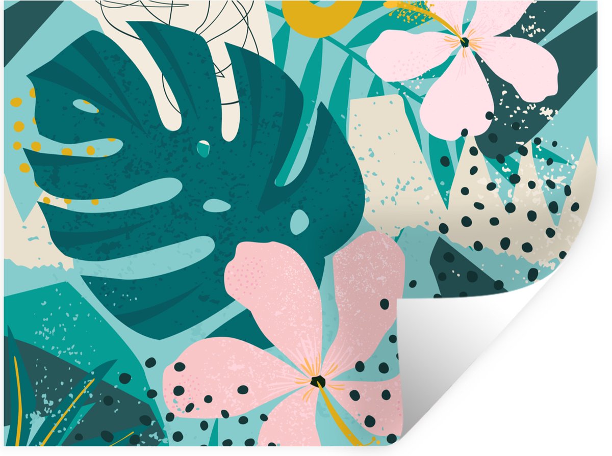 Muurstickers - Sticker Folie - Planten - Illustratie - Pastel - Kids - Meisjes - Kinderen 