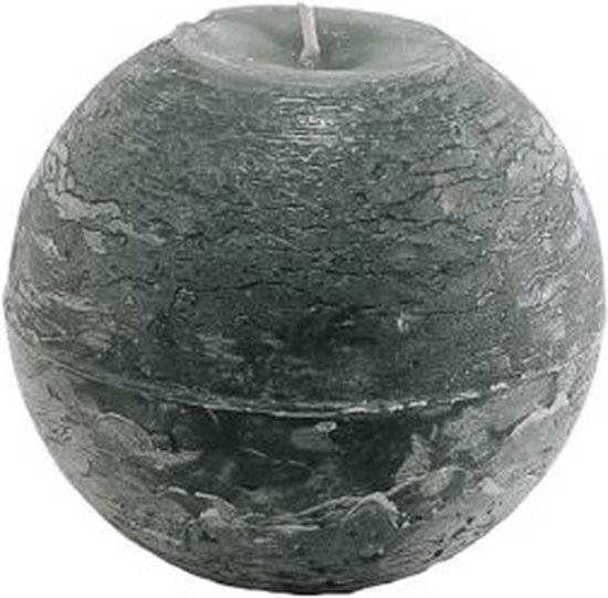 Bougie boule - grise - diamètre 12 cm - paraffine - lot de 2