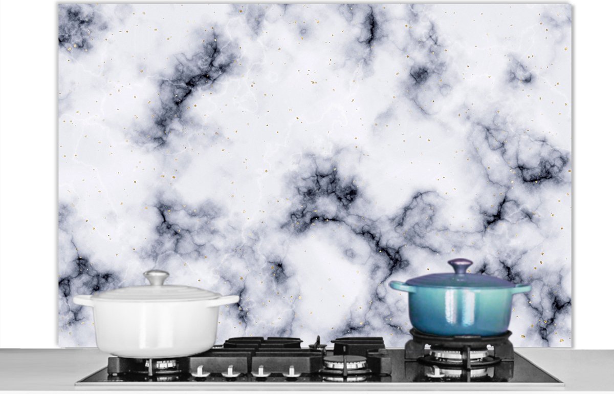 Spatscherm keuken 120x80 cm - Kookplaat achterwand Marmer - Agaat geode - Steen - Muurbeschermer - Spatwand fornuis - Hoogwaardig aluminium
