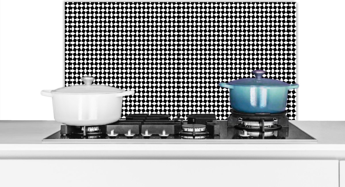 Spatscherm - Keuken achterwand - Design - Zwart - Wit - Patronen - Keuken - 90x45 cm