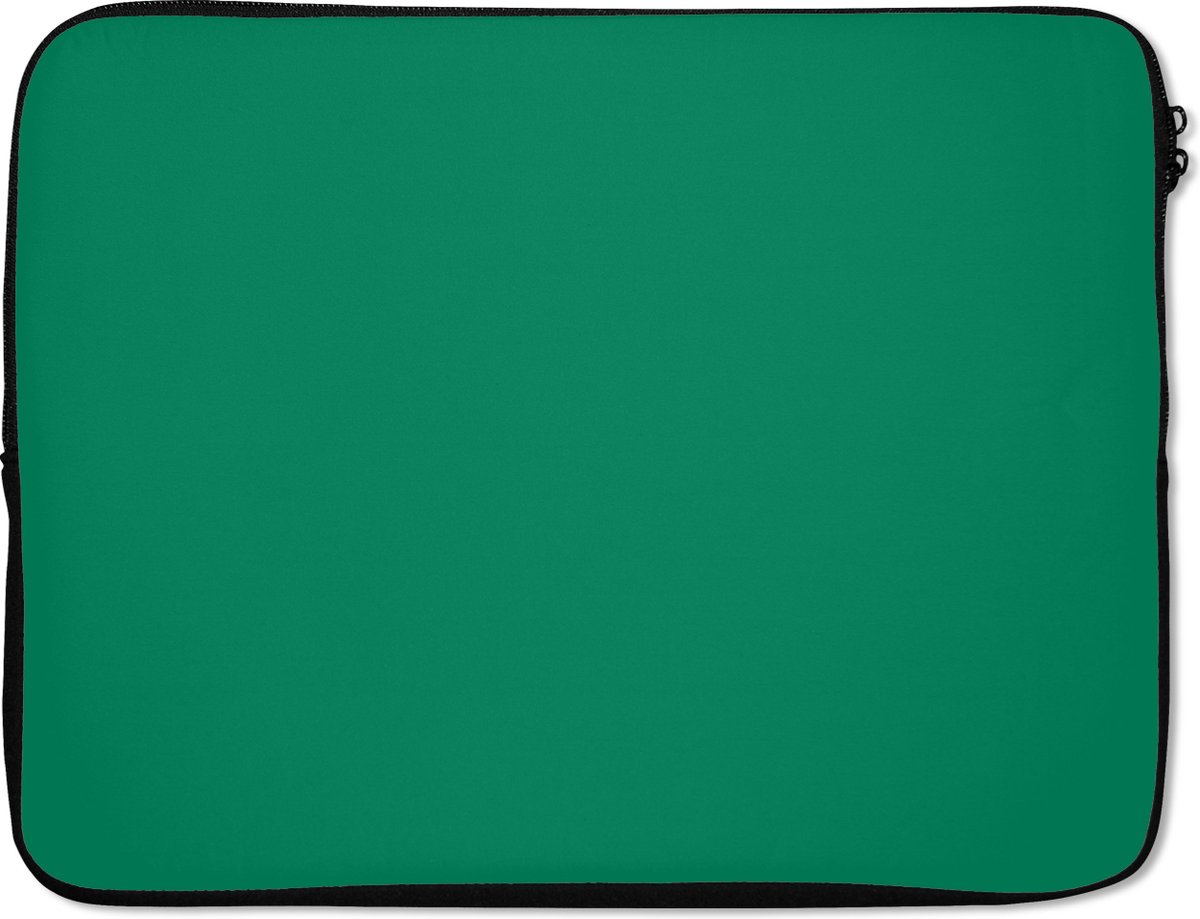 Laptophoes 15.6 inch - Groen - Bos - Kleuren - Laptop sleeve - Binnenmaat 37x26 cm - Zwarte achterkant - Back to school spullen - Schoolspullen jongens en meisjes middelbare school - Macbook air hoes - Chromebook sleeve