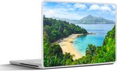 Laptop sticker - 15.6 inch - Strand - Zee - Eiland - Boom - 36x27,5cm - Laptopstickers - Laptop skin - Cover