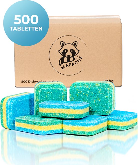 Mapache Tablettes Lave-Vaisselle 500 pièces - 3 couches - Pack économique