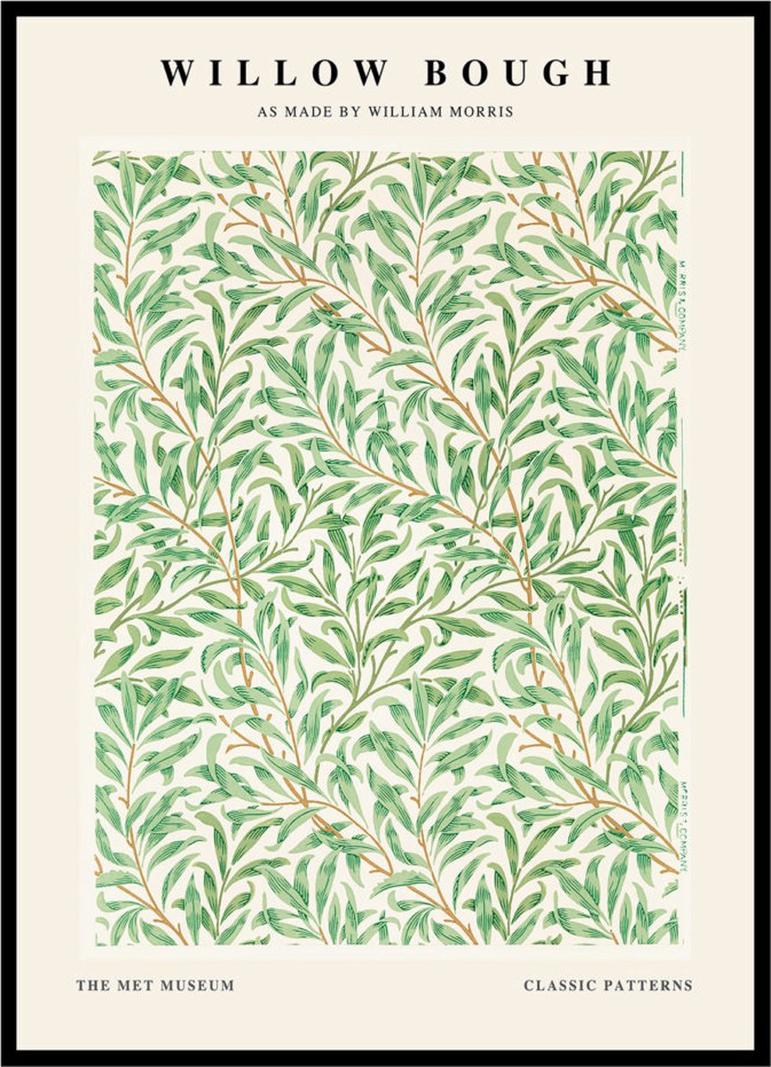 Esque Poster William Morris - Willow Bough - Large 30x40 - Botanisch Patroon - Abstracte Kunst Losse Poster