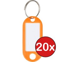 Sleutellabels Sleutelhanger Bagagelabel Sleutellabel Gekleurde Naamlabels Label - Oranje - 20 PACK