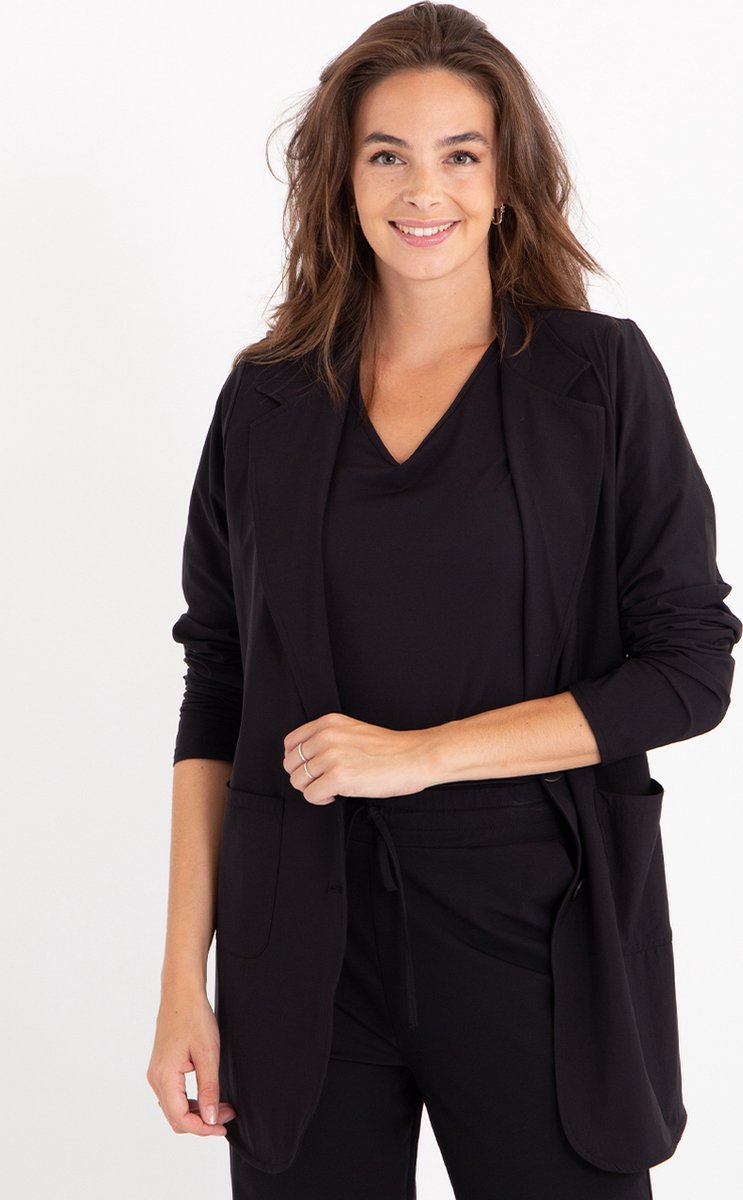 Zwarte Blazer van Je m'appelle - Dames - Travelstof - Maat L - 6 maten beschikbaar