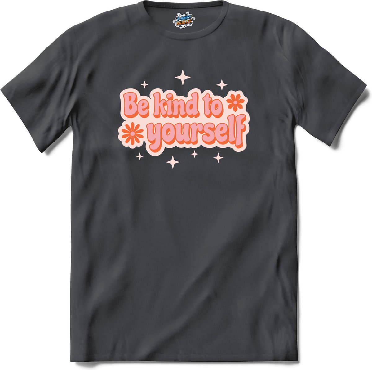 Flower power Be kind to yourself - T-Shirt - Heren - Mouse Grey - Maat L