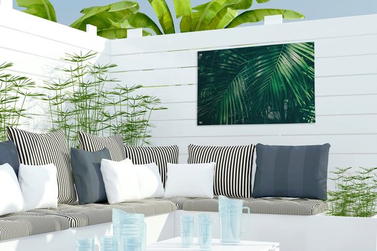 Décoration de jardin Feuilles de palmier - Macro - Vert - 60x40 cm - Poster jardin