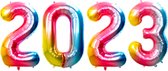 Ballon Cijfer 2023 Oud En Nieuw Versiering Nieuw Jaar Feest Artikelen Regenboog Happy New Year Ballonnen Regenboog – XL Formaat