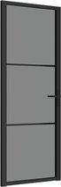 vidaXL - Binnendeur - 76x201,5 - cm - ESG-glas - en - aluminium - zwart