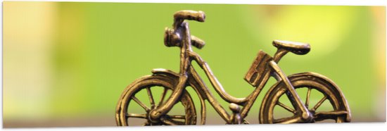 WallClassics - Vlag - Miniatuurbeeld van Gouden Fiets - 120x40 cm Foto op Polyester Vlag