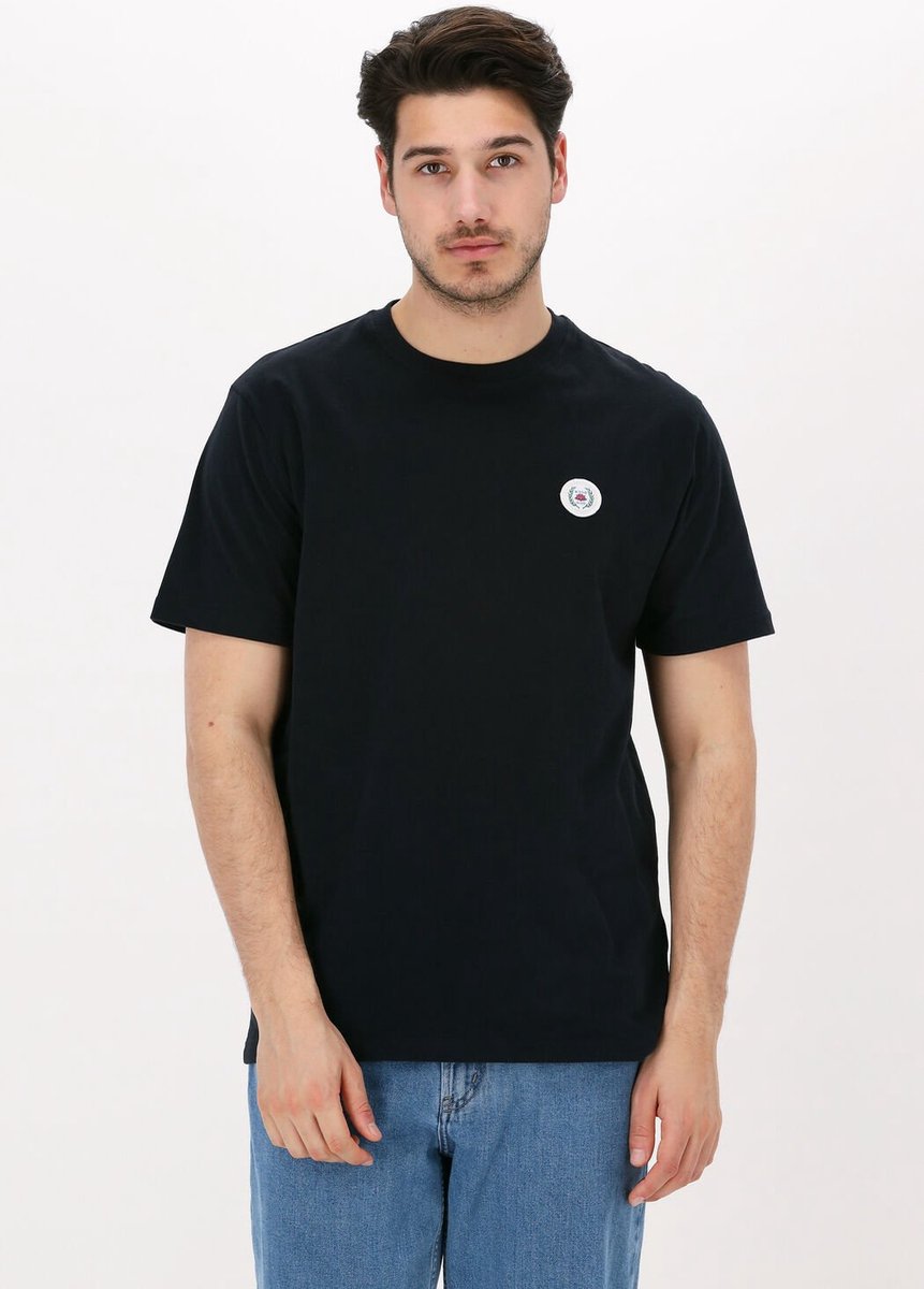 Woodbird Our Jarvis Patch Tee Polo's & T-shirts Heren - Polo shirt - Zwart - Maat S