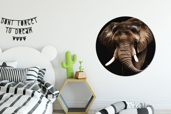 WallCircle - Peinture - Dents D'éléphant - Multicolore - 90 X 90 Cm