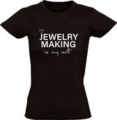 Juwelenmaker Dames T-shirt | sieraden | kunst | werk | beroep | diamant | edelsmid | juweelbewerker | juwelier | Zwart