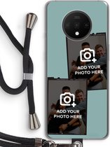 Gepersonaliseerd - Case Company® - Hoesje met koord geschikt voor OnePlus 7T hoesje met Koord - Polaroid Zwart - Telefoonhoesje met Zwart Koord - Bescherming aan alle Kanten en Over de Schermrand