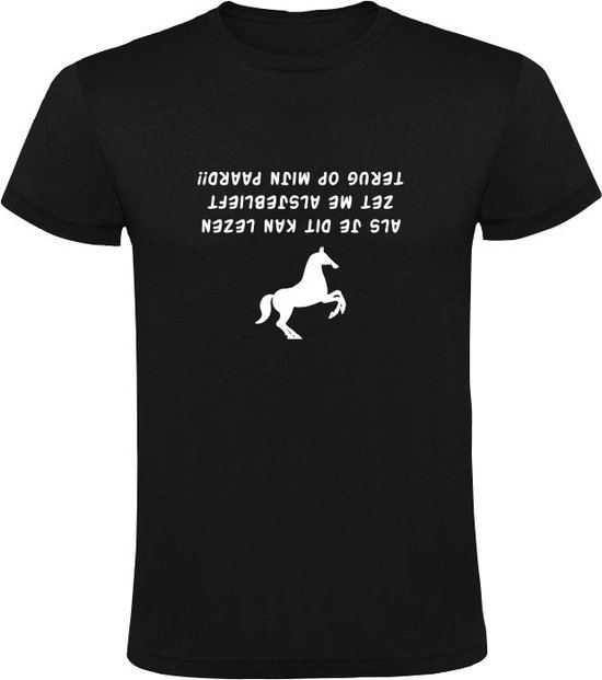 Paardrijden | Heren T-shirt |  paard | manege | dierendag | dier | pony | Zwart