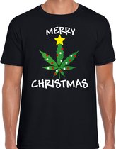 Bellatio Decorations Foute humor Kerst t-shirt wiet - heren - zwart XL