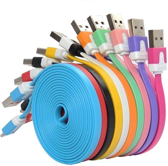 Borvat® | 3X USB kabel - USB naar Micro-USB - Lengte 300 cm - PLAT -