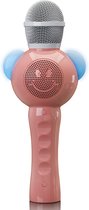 Lenco BMC-120PK - Karaoke microfoon met Bluetooth, SD slot, verlichting, Aux out, roze