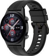 Strap-it Smartwatch bandje 22mm - Siliconen band geschikt voor Honor Watch GS 3 / Magic Watch 2 46mm - Samsung Galaxy Watch 1 46mm / Watch 3 45mm / Gear S3 - Polar Vantage M / Grit X - Xiaomi Watch S1 / S3 / Watch 2 Pro / Mi Watch - zwart