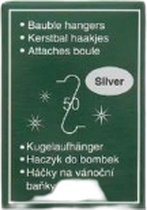 Crochets pour boules de Noël - Argent - Métal - 50 pièces - Sapin de Noël - Boules de Noël