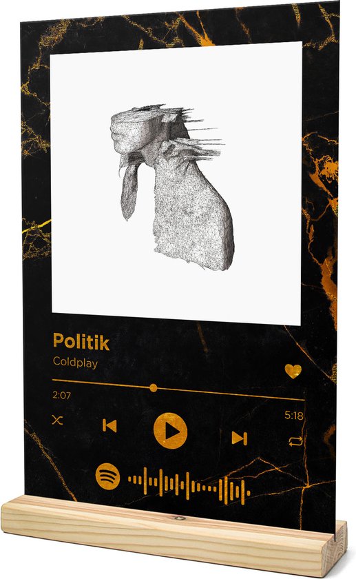 Songr Spotify Muziek Bordje - Politik - Coldplay - 20x30 - Zwart Goud -  Dibond... | bol.com