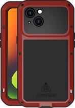 Coque pour iPhone 14 - Love Mei - Coque de Protection Extreme en métal - Rouge - Coque pour téléphone portable - Coque pour téléphone Convient pour : iPhone 14