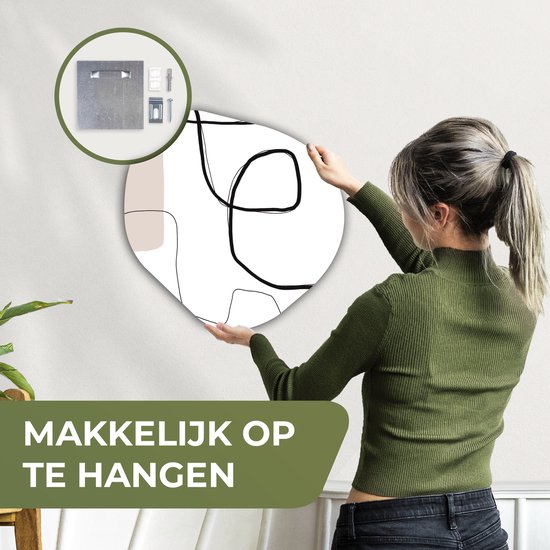 Décoration murale Organique - Décoration murale Plastique - Peinture Organique - Abstrait - Pastel - Minimalisme - 40x40 cm - Forme miroir asymétrique sur plastique