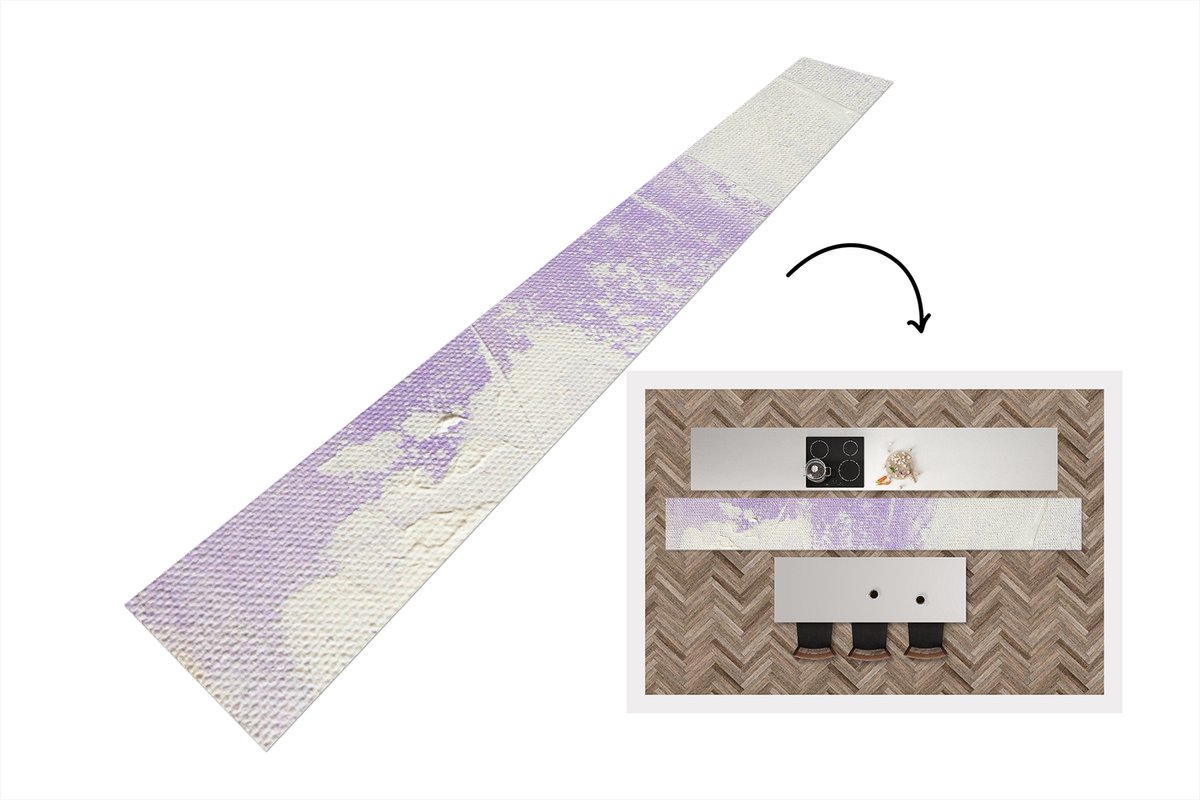 KitchenYeah Keukenloper - Loper keuken - Abstract - Verf - Design - 480x60 cm - Keukenloper vinyl Multicolor