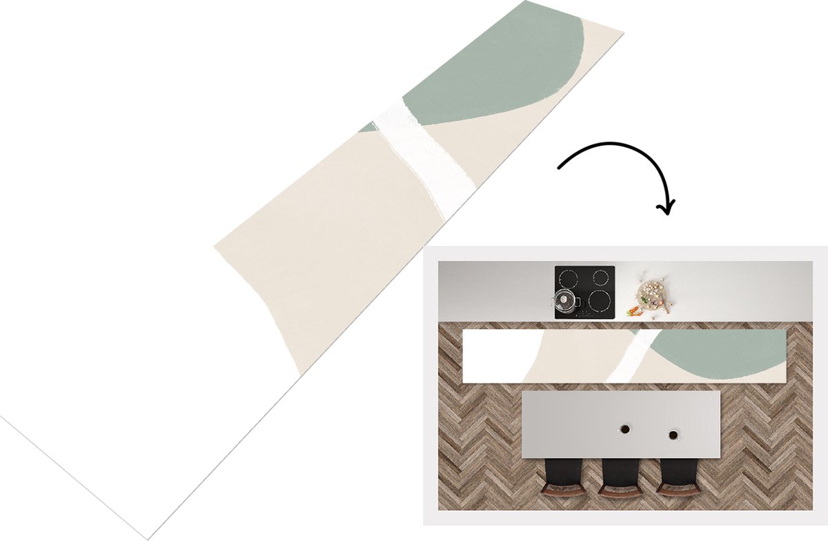 KitchenYeah Keukenloper - Loper keuken - Minimalisme - Pastel - Design - 360x60 cm - Keukenloper vinyl Multicolor