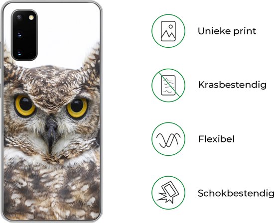 Coque Samsung Galaxy S20 - un hibou marron - Siliconen - Noël - Cadeaux - Cadeaux chaussures